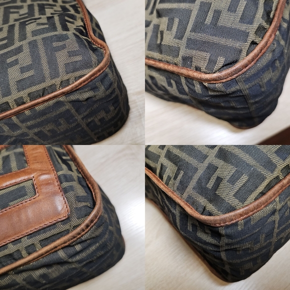 Authentic FENDI Zucca Messenger Crossbody Bag FF Strap - Picture 9 of 14